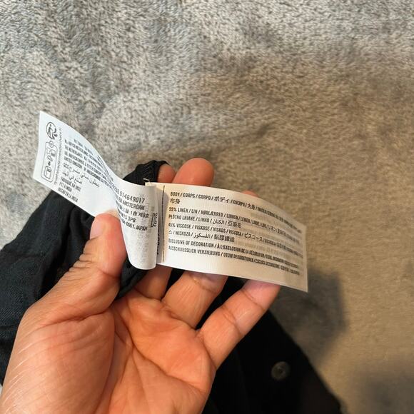 Abercrombie & Fitch High Rise Ultra Wide Leg Linen Blend Pants Size 32 Black New - Picture 6 of 9